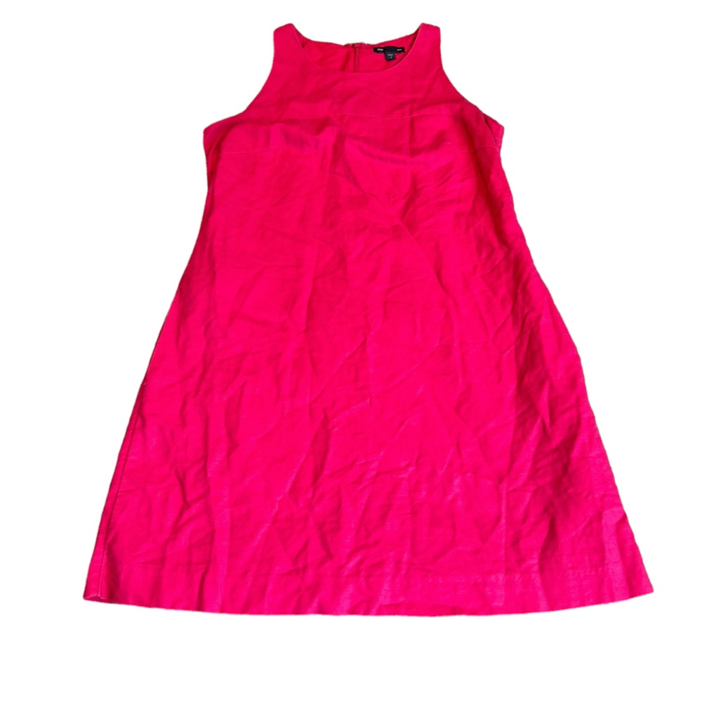 GAP bright pink linen blend dress